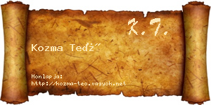 Kozma Teó névjegykártya