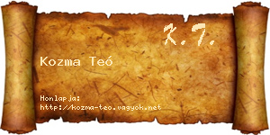 Kozma Teó névjegykártya