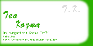 teo kozma business card